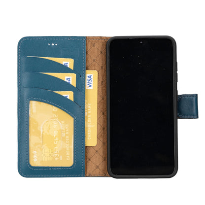 Magic Abnehmbar Leder Wallet Case für Samsung Galaxy S23 Plus aus echtem Leder