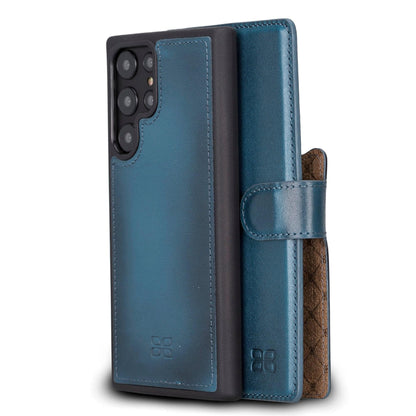 Magic Abnehmbar Leder Wallet Case für Samsung Galaxy S23 Ultra aus echtem Leder