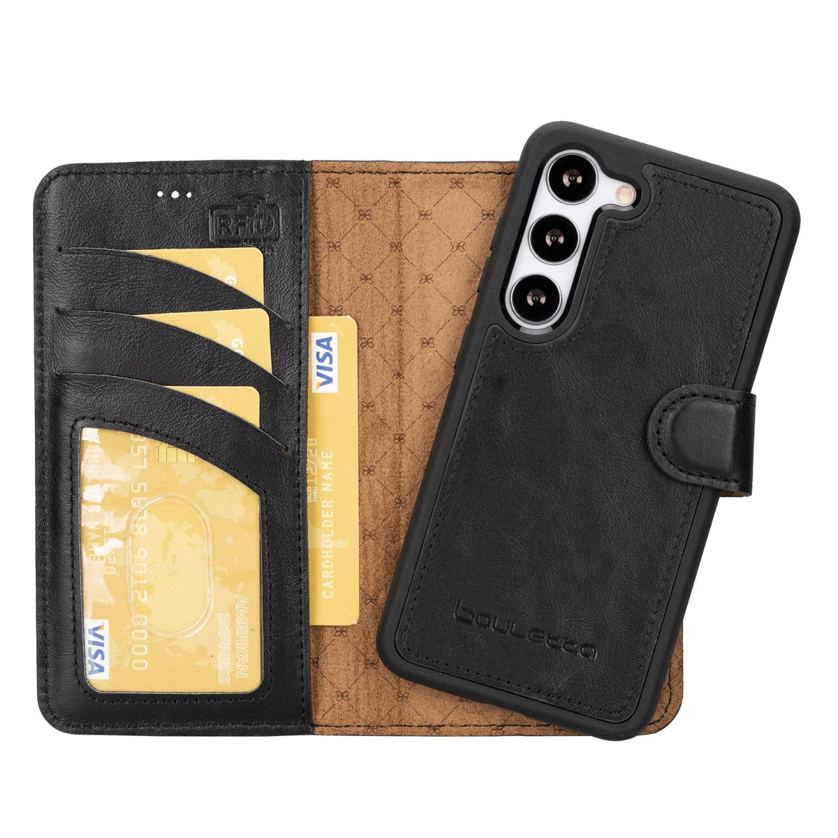 Magic Abnehmbar Leder Wallet Case für Samsung Galaxy S23 Plus aus echtem Leder
