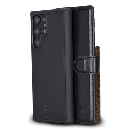 Magic Abnehmbar Leder Wallet Case für Samsung Galaxy S23 Ultra aus echtem Leder