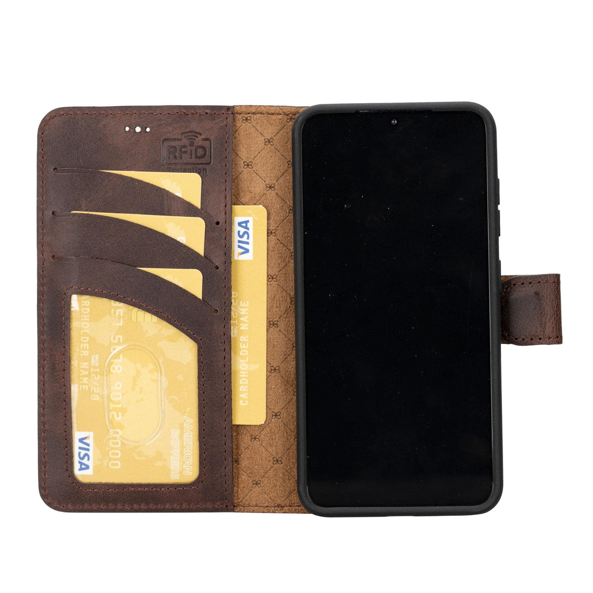 Magic Abnehmbar Leder Wallet Case für Samsung Galaxy S23 Plus aus echtem Leder