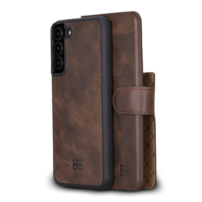 Magic Abnehmbar Leder Wallet Case für Samsung Galaxy S23 Ultra aus echtem Leder
