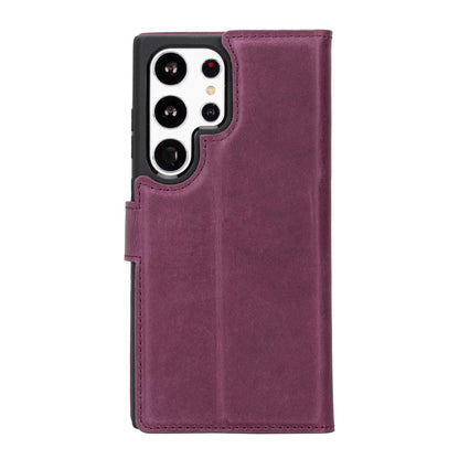 Magic Abnehmbar Leder Wallet Case für Samsung Galaxy S23 aus echtem Leder