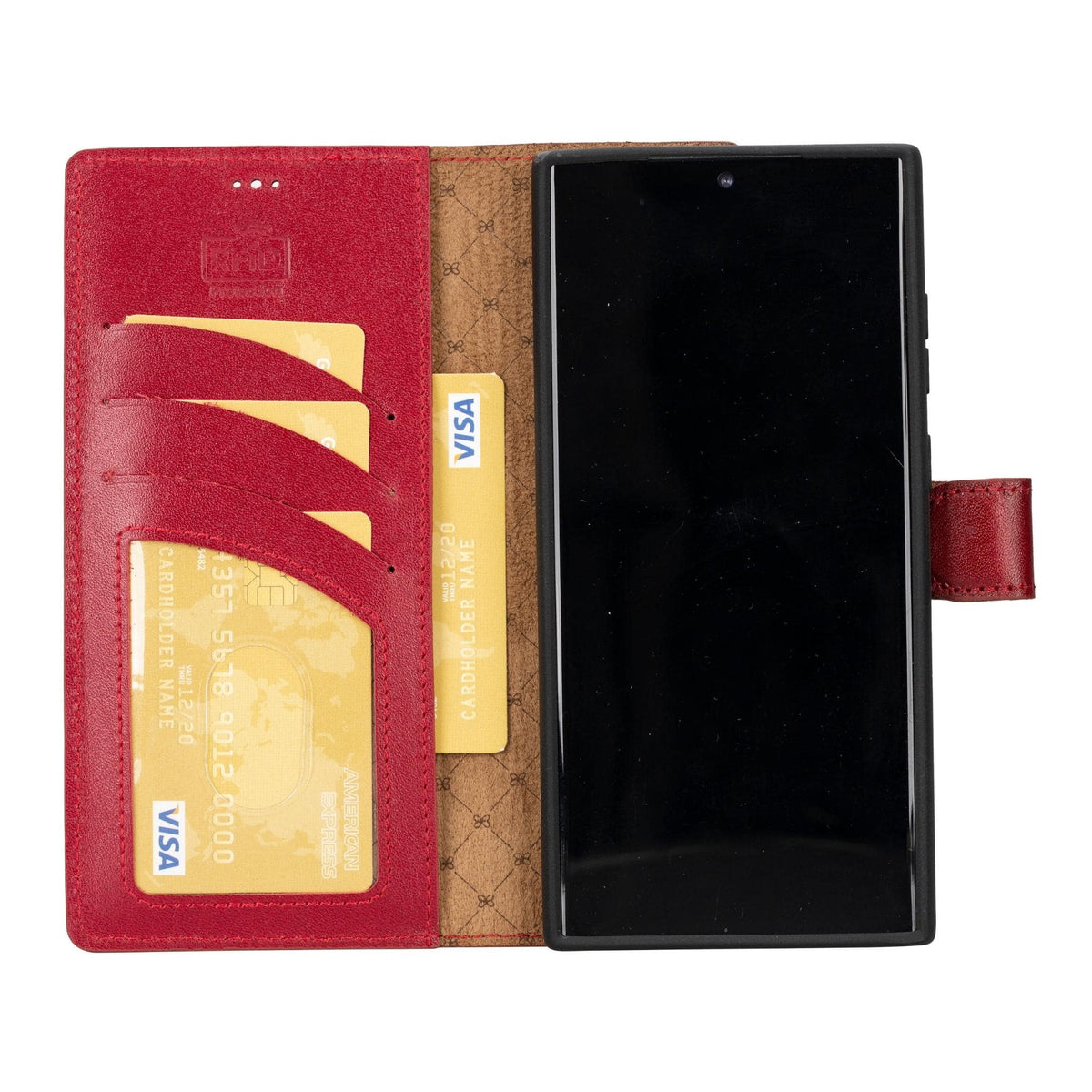 Magic Abnehmbar Leder Wallet Case für Samsung Galaxy S23 aus echtem Leder