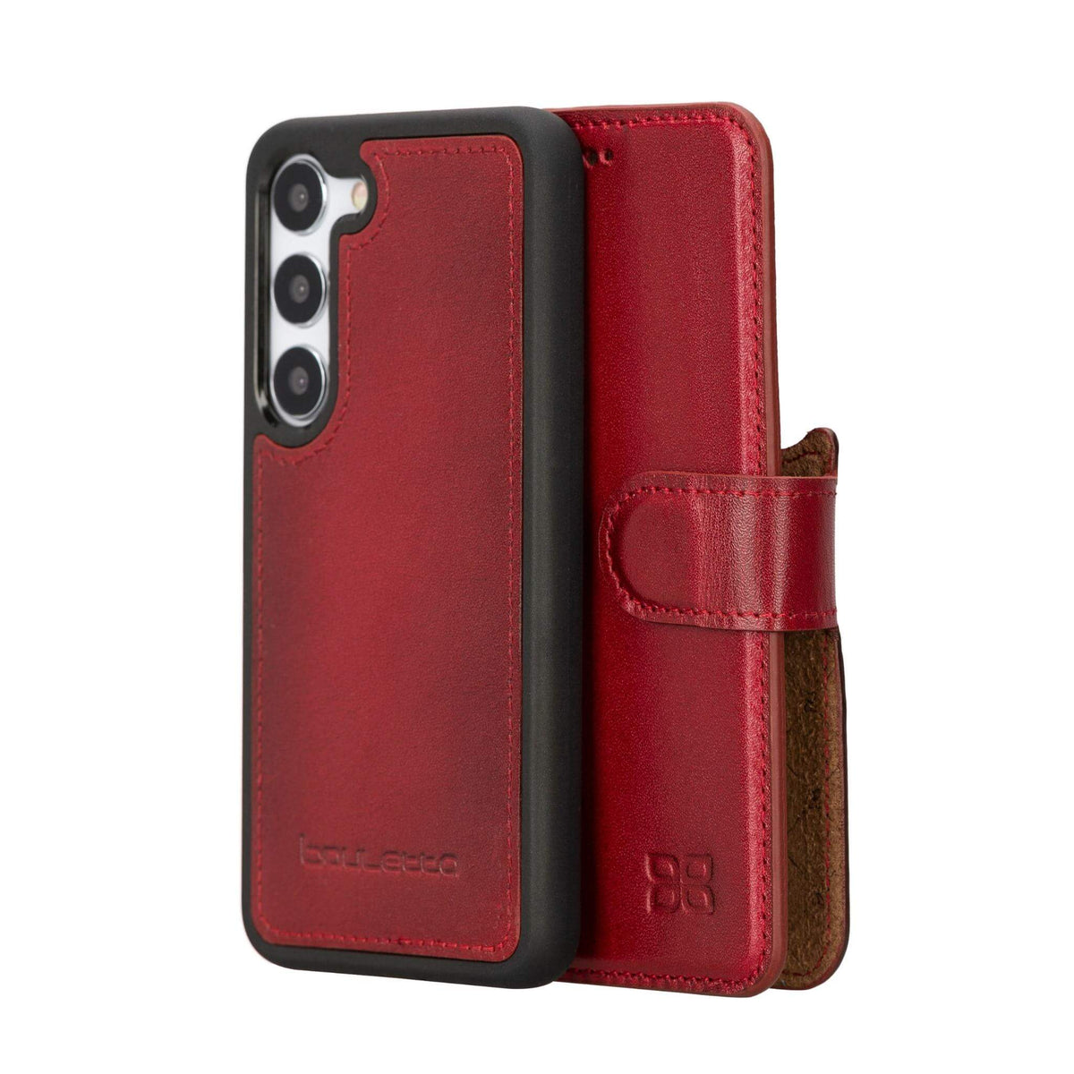 Magic Abnehmbar Leder Wallet Case für Samsung Galaxy S23 aus echtem Leder