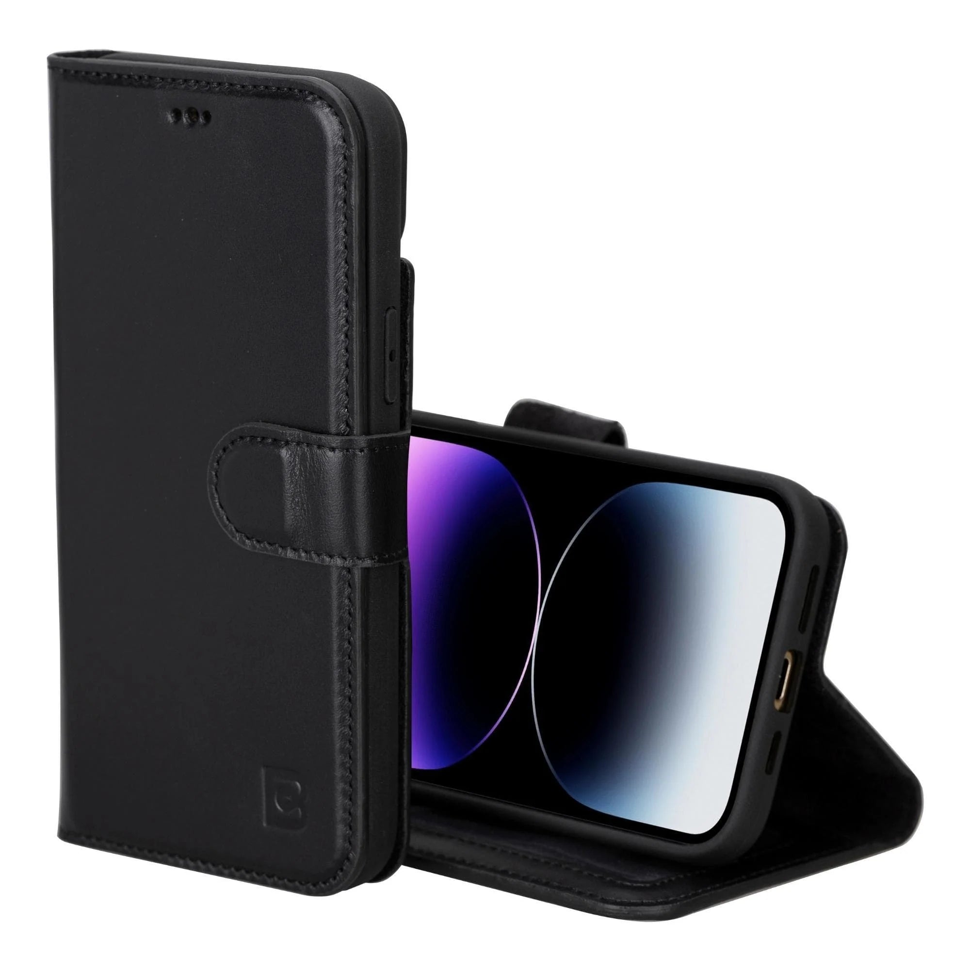 Magic Abnehmbar Leder Wallet Case für iPhone 15 Pro Max aus echtem Leder in Rot